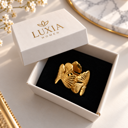 çiçek desenli gold yüzükꨄ︎